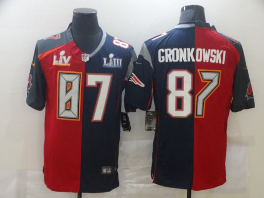 Men’s Tampa Bay Buccaneers Rob Gronkowski #87 Red/Blue Jersey