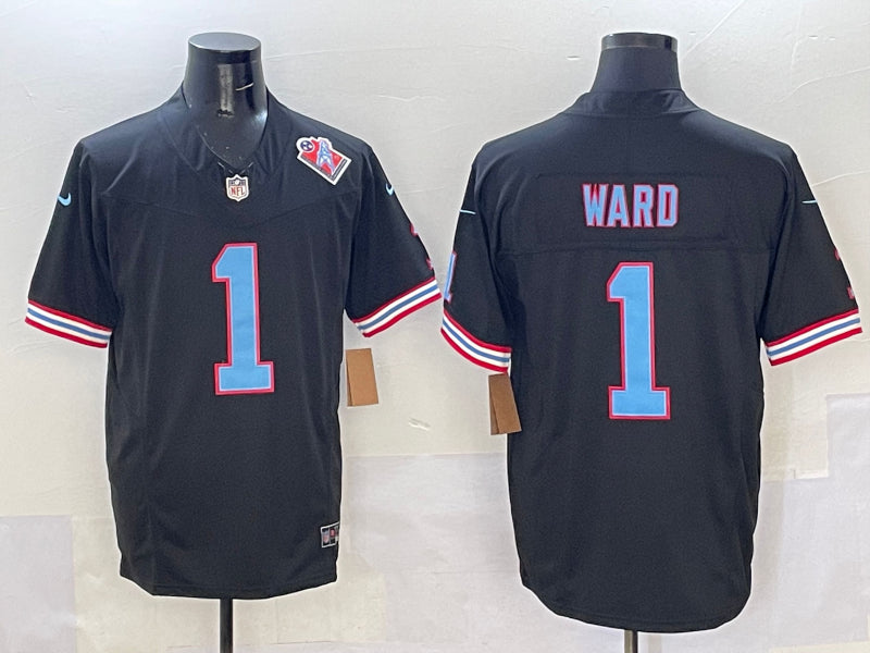 Men’s Tennessee Titans Cameron Ward #1 Black Jersey