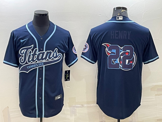 Men’s Tennessee Titans Derrick Henry #22 Navy Jersey