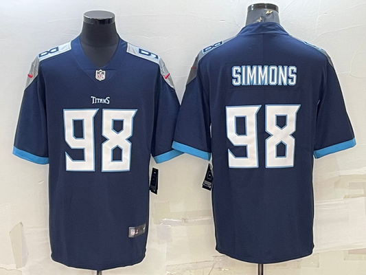 Men’s Tennessee Titans Jeffery Simmons #98 Navy Jersey