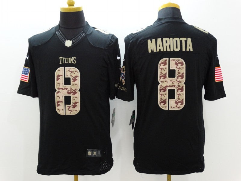 Men’s Tennessee Titans Marcus Mariota #8 Black Authentic Jersey