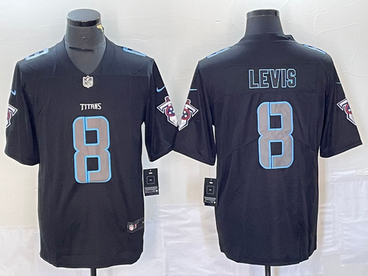 Men’s Tennessee Titans Will Levis #8 Black Jersey