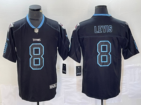 Men’s Tennessee Titans Will Levis #8 Black Jersey