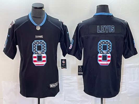Men’s Tennessee Titans Will Levis #8 Black Jersey