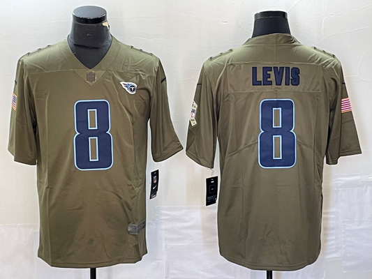 Men’s Tennessee Titans Will Levis #8 Brown Jersey