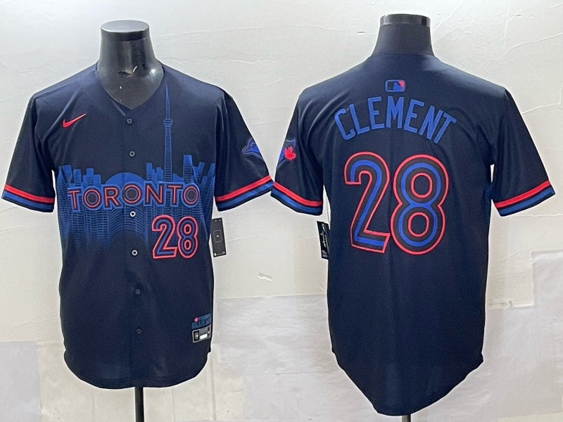 Men’s Toronto Blue Jays Drew Clement #28 Black 2024 City Connect Limited Jersey
