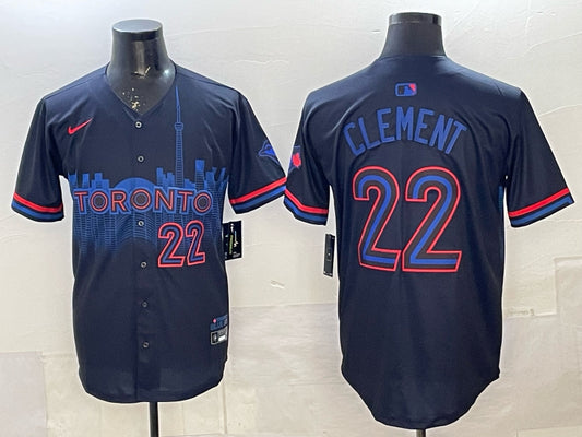 Men’s Toronto Blue Jays Ernie Clement #22 Black 2024 City Connect Limited Jersey
