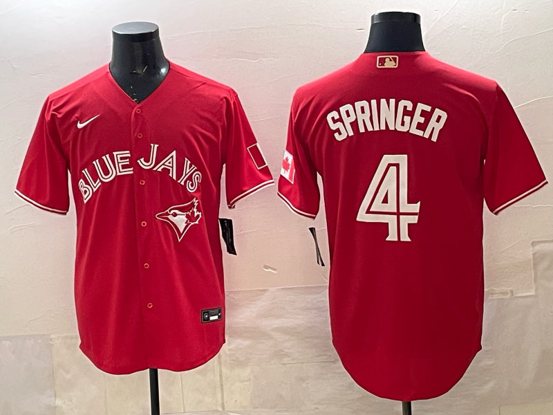 Men’s Toronto Blue Jays George Springer #4 Red Jersey