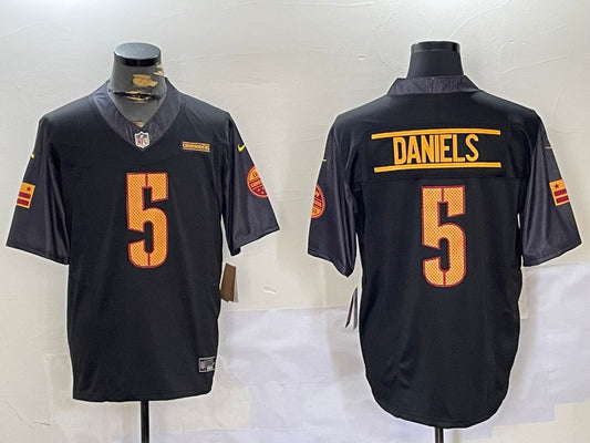 Men’s Washington Commanders Jayden Daniels #5 Black Alternate Jersey