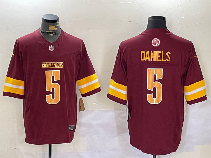 Men’s Washington Commanders Jayden Daniels #5 Burgundy Jersey