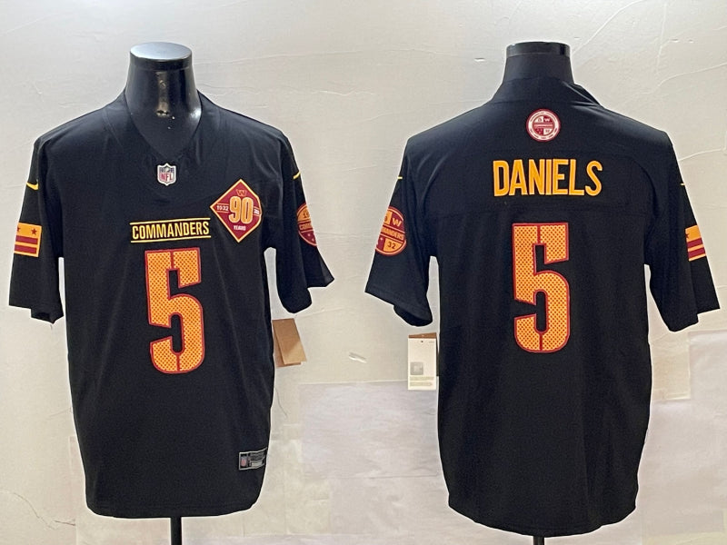 Men’s Washington Commanders Jayden Daniels #5 Carbon Black Jersey
