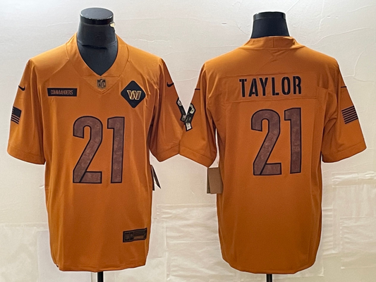 Men’s Washington Commanders Sean Taylor #21 Brown 2023 Salute To Service Retired Limited Jersey