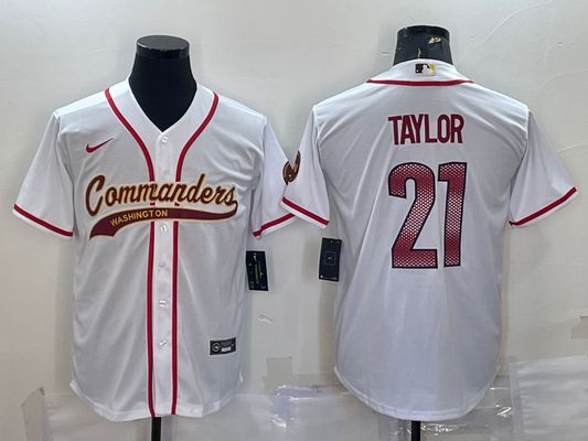 Men’s Washington Commanders Sean Taylor #21 White Jersey Joint Edition