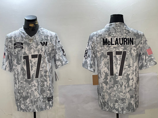 Men’s Washington Commanders Terry McLaurin #17 Arctic Camo 2024 Salute to Service Limited Jersey