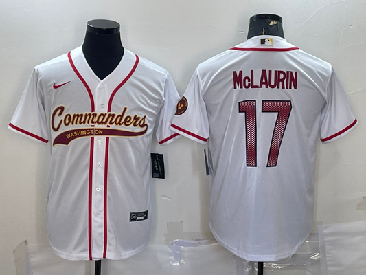 Men’s Washington Commanders Terry McLaurin #17 White Jersey Joint Edition
