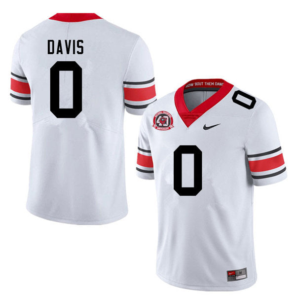 Men's #0 Rian Davis Georgia Bulldogs College Football Jersey