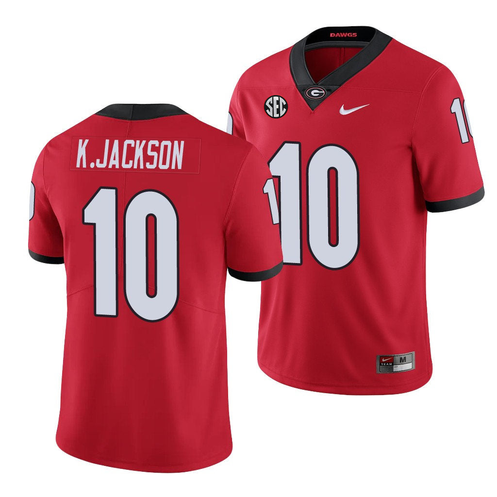 Men's #10 Kearis Jackson Georgia Bulldogs College Football Jersey