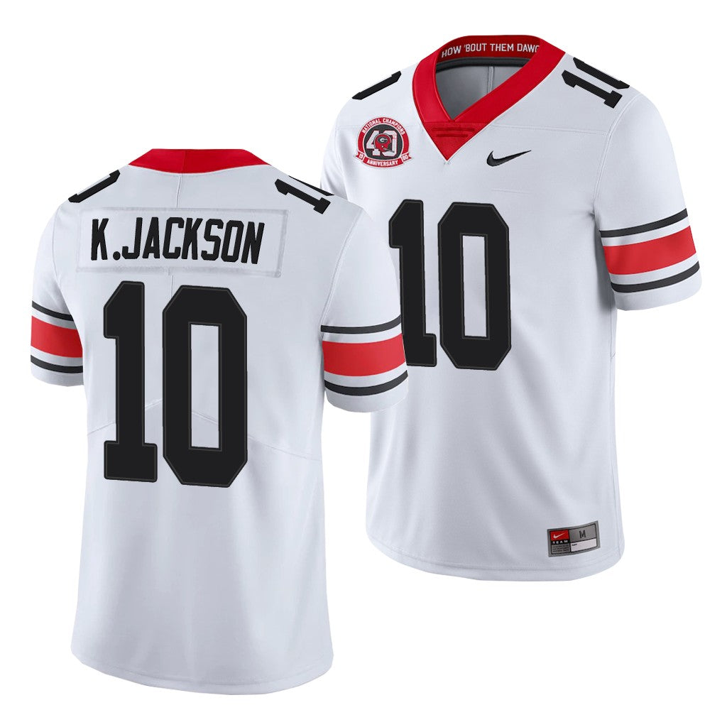 Men's #10 Kearis Jackson Georgia Bulldogs College Football Jersey