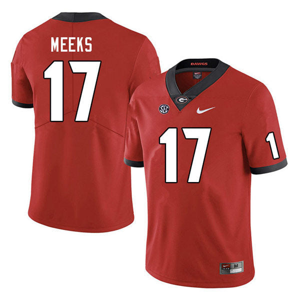 Men's #17 Jackson Meeks Georgia Bulldogs College Football Jersey