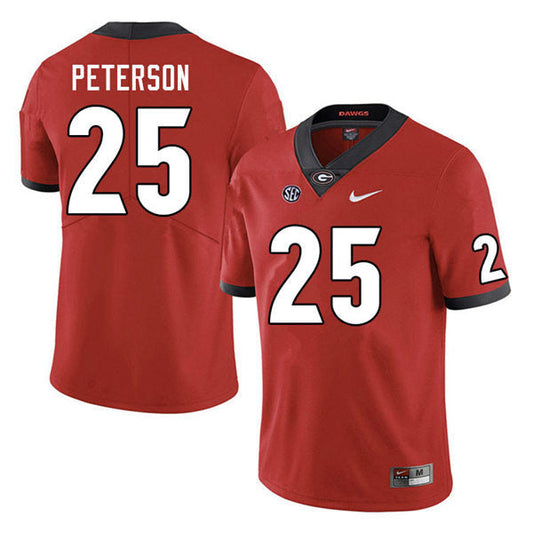 Men's #25 Steven Peterson Georgia Bulldogs College Football Jersey