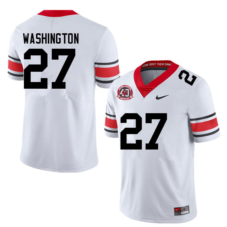 Men's #27 C.J. Washington Georgia Bulldogs College Football Jersey