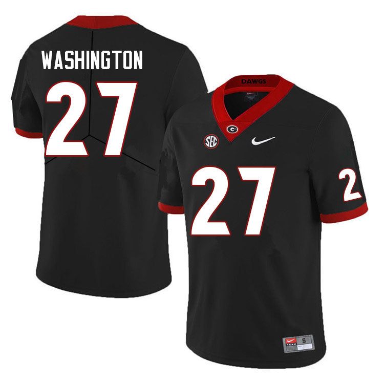 Men's #27 C.J. Washington Georgia Bulldogs College Football Jersey