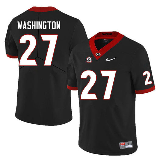 Men's #27 C.J. Washington Georgia Bulldogs College Football Jersey