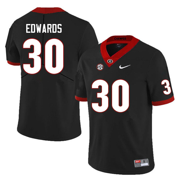 Men's #30 Daijun Edwards Georgia Bulldogs College Football Jersey