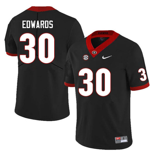 Men's #30 Daijun Edwards Georgia Bulldogs College Football Jersey