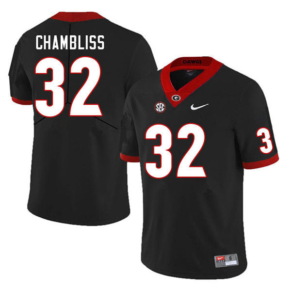 Men's #32 Chaz Chambliss Georgia Bulldogs College Football Jersey