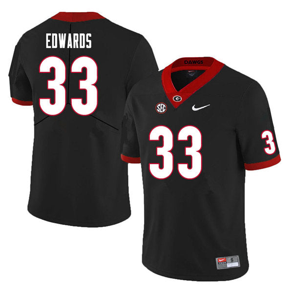Men's #33 Daijun Edwards Georgia Bulldogs College Football Jersey
