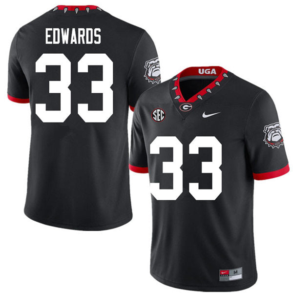 Men's #33 Daijun Edwards Georgia Bulldogs College Football Jersey