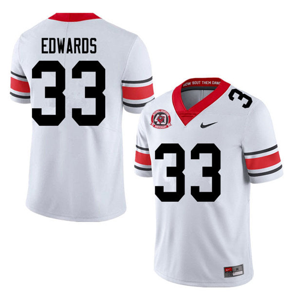 Men's #33 Daijun Edwards Georgia Bulldogs College Football Jersey