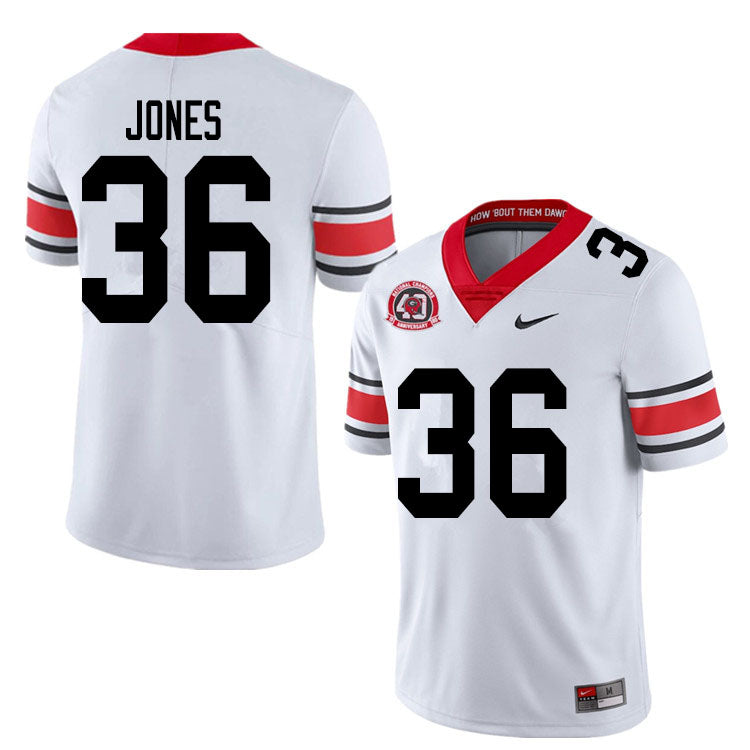 Men's #36 Garrett Jones Georgia Bulldogs Football Jersey
