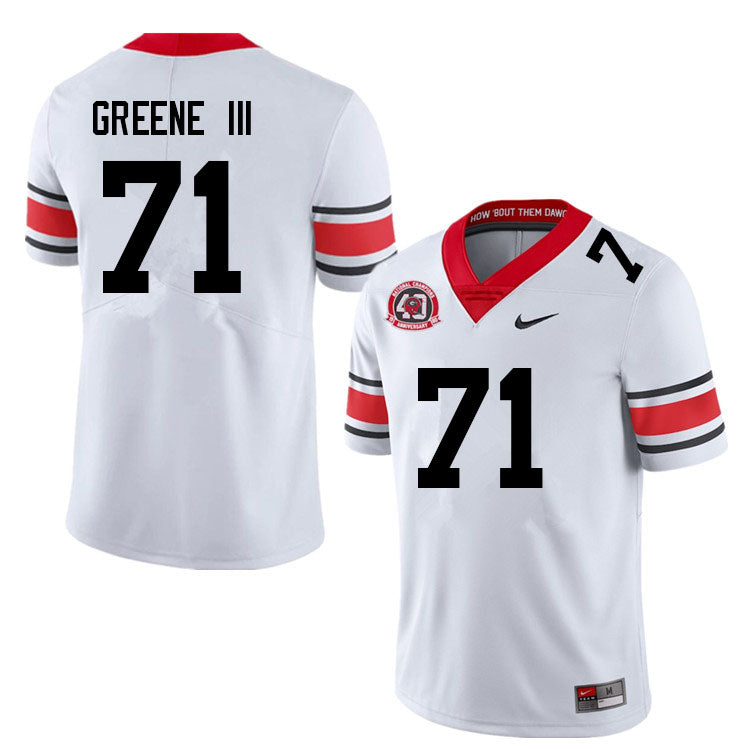 Men's #71 Earnest Greene III Georgia Bulldog College Football Jersey