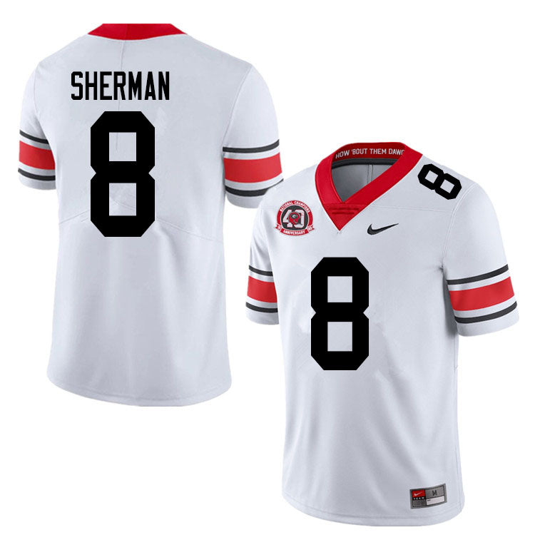 Men's #8 MJ Sherman Georgia Bulldogs College Football Jersey