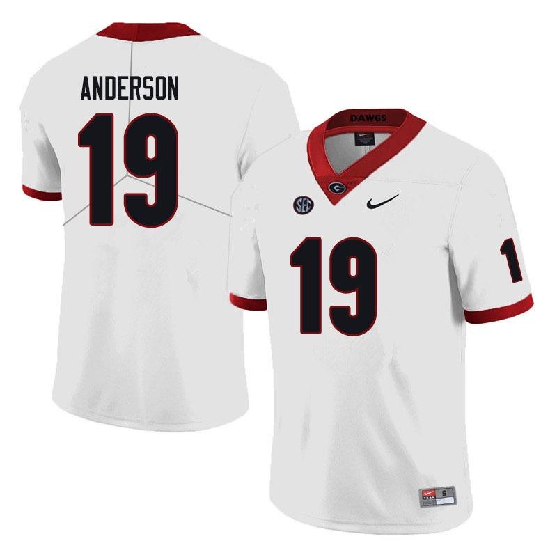 Men's #19 Adam Anderson Georgia Bulldogs Game College Football Jersey