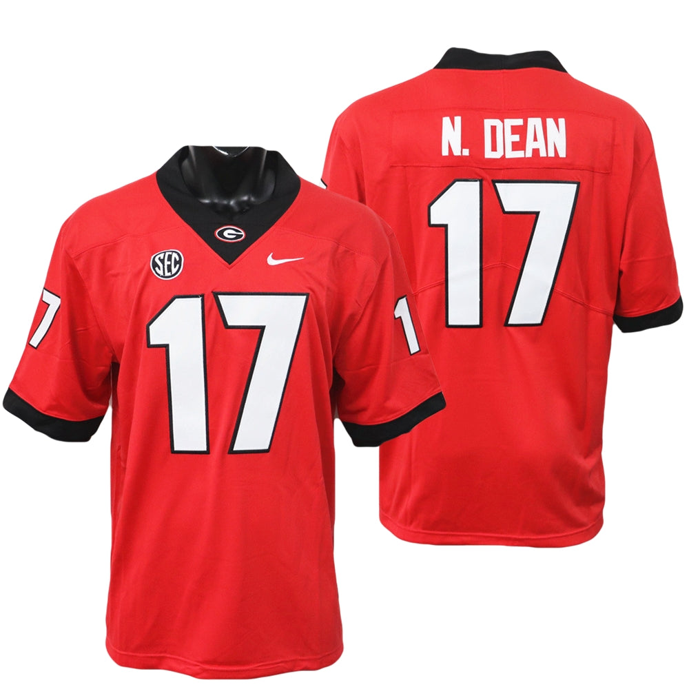Men's #17 Nakobe Dean Georgia Bulldogs Game College Football Jersey