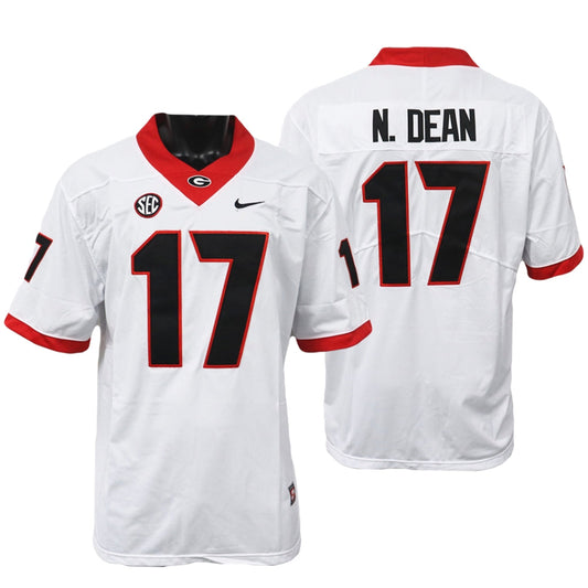 Men's #17 Nakobe Dean Georgia Bulldogs Game College Football Jersey