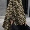 High-Low Long Sleeves Printed Split-Joint Blouses