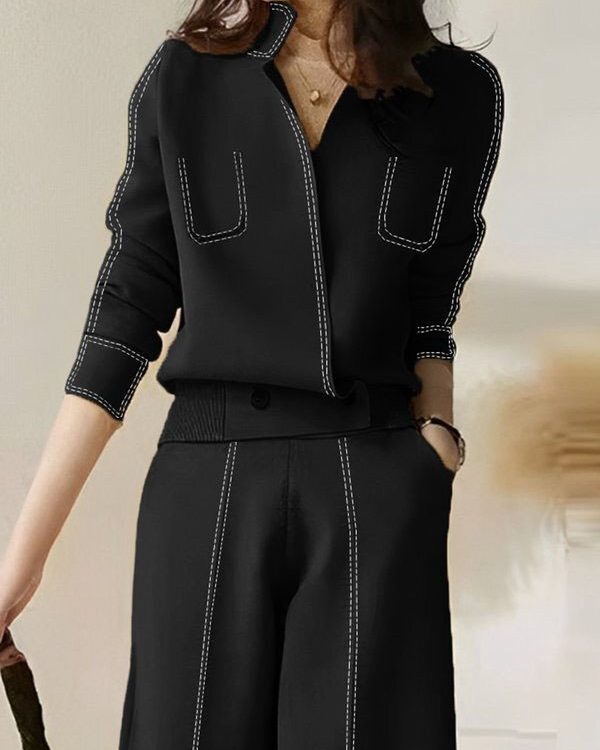 Long Sleeves Loose Split-Joint V-Neck Cardigan Tops