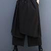Wide Leg Loose Drawstring Solid Color Casual Pants Bottoms Culotte