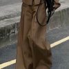 Loose Wide Leg Pleated Split-Joint Striped Pants Trousers