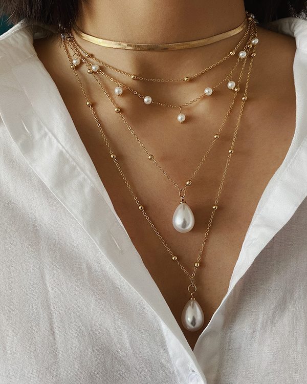 Original Vintage Statement Geometric Chains Necklace