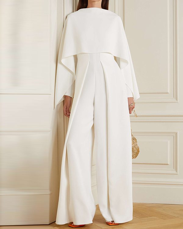 Long Sleeves Wrap Solid Color Zipper Jumpsuits