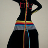 Long Sleeves Skinny Buttoned Contrast Color Striped Lapel Maxi Dresses Shirt Dress