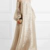 A-Line Loose Gauze See-Through Shiny Split-Joint Round-Neck Evening Dresses Maxi Dresses