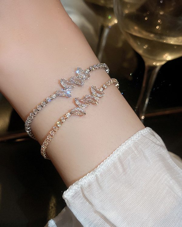 Adjustable Geometric Rhine Stones Shiny Bracelet Accessories