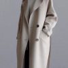 Urban Loose Solid Color Belted Woolen Coat