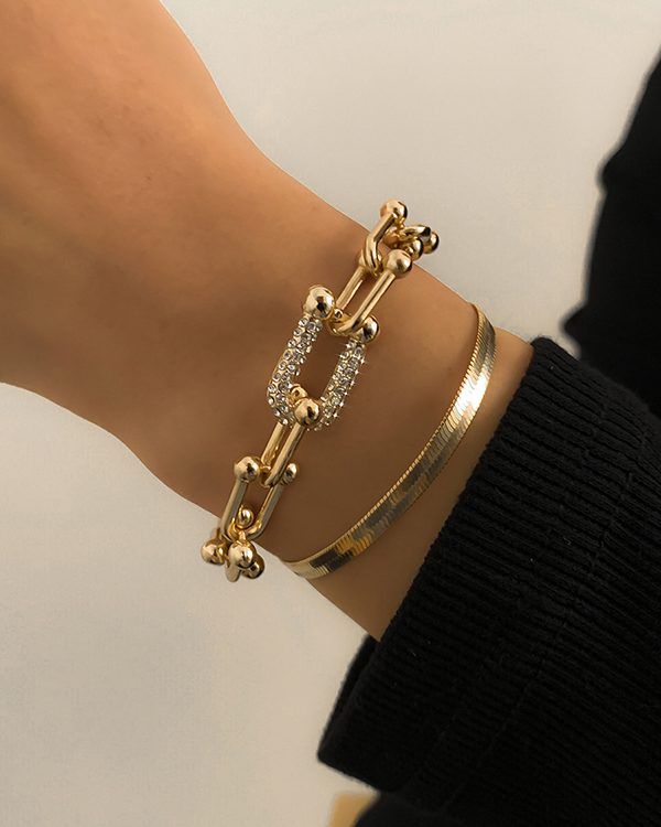 Urban Solid Color Geometric Alloy Bracelet Accessories